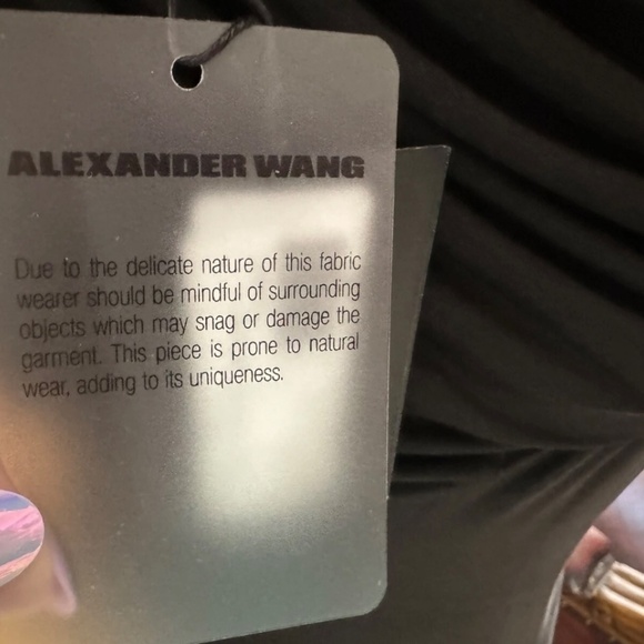 NWT ALEXANDER WANG GODDESS ONE SLEEVE BLACK SLINKY KNIT SZ 2 NEW - Picture 12 of 16